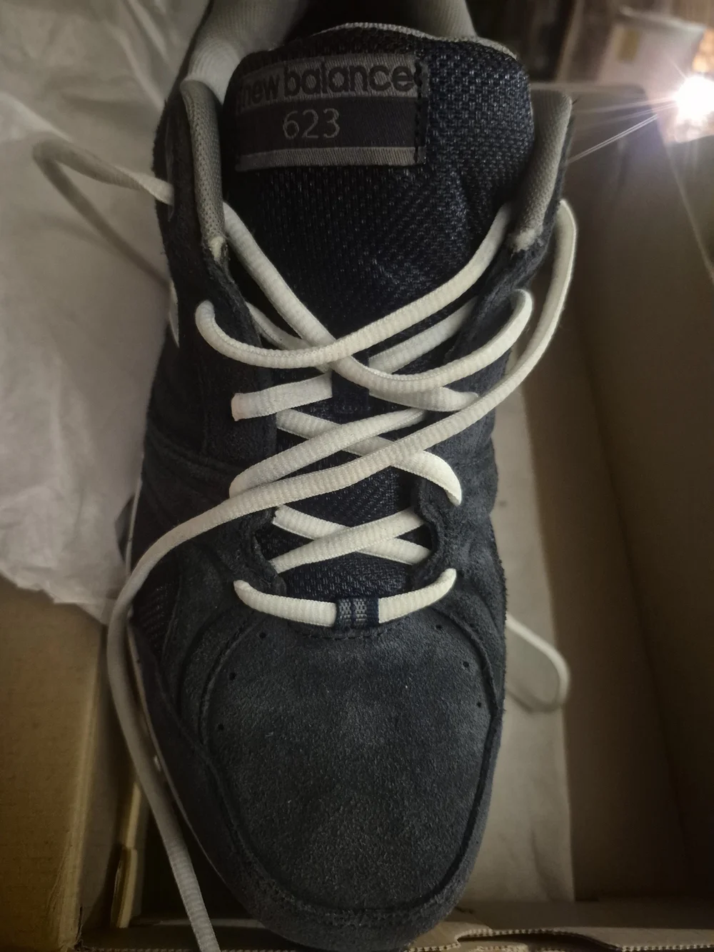 New Balance Men's Navy Suede Walking Sneakers